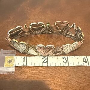 Heart Design Bracelet with Mixed Metals
